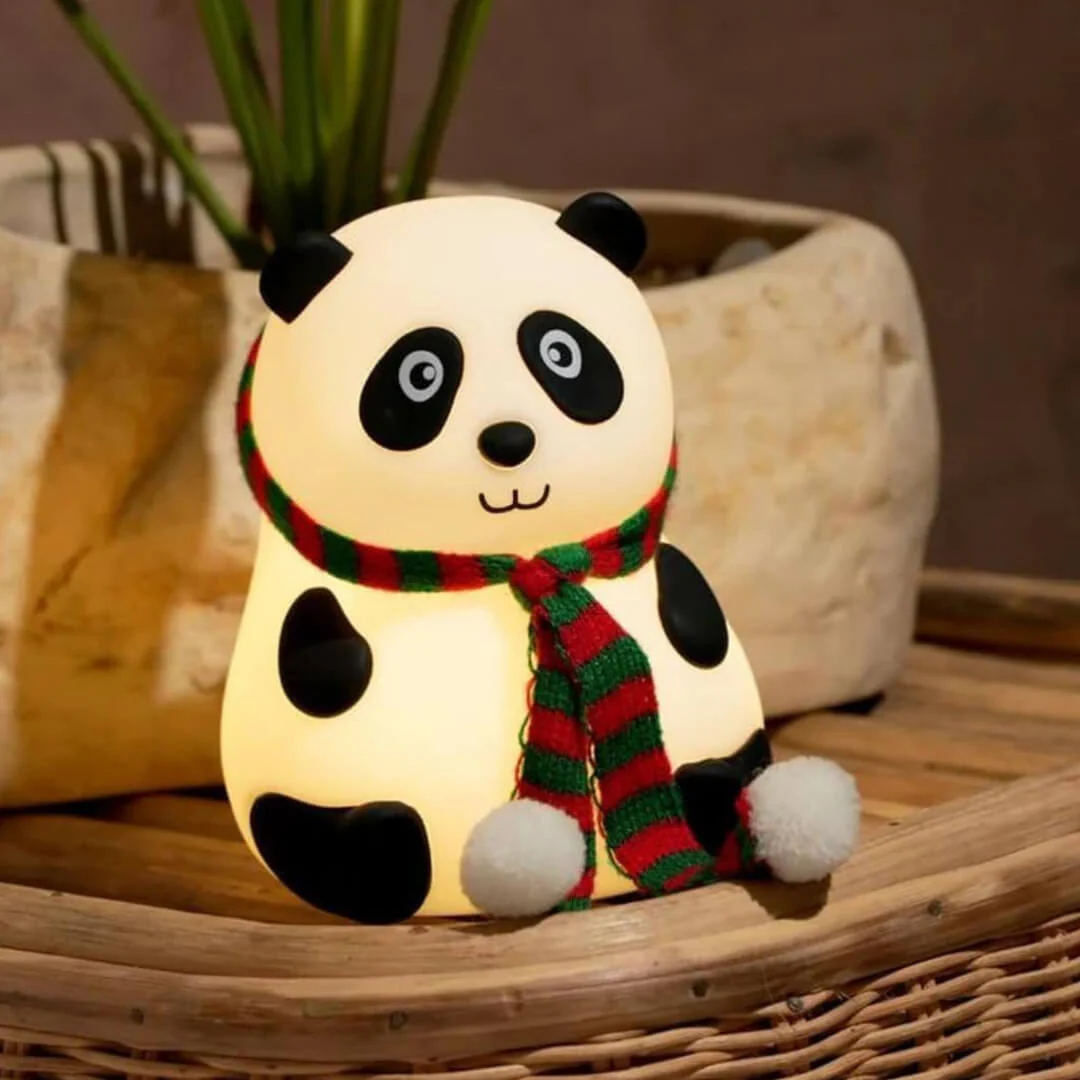 Cute Panda Silicone Night Light – Color Changing LED Tap Control Lamp