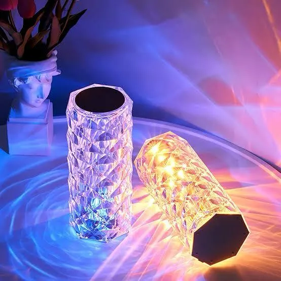 Crystal Table Lamp, 16 Color Changing Touch Lamp USB Romantic Rose Diamond Table Lamps - Image 9