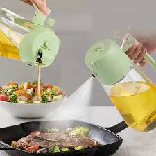 2 in 1 Oil Dispenser Bottle with Spray – Measuring Cooking Oil Sprayer for Kitchen